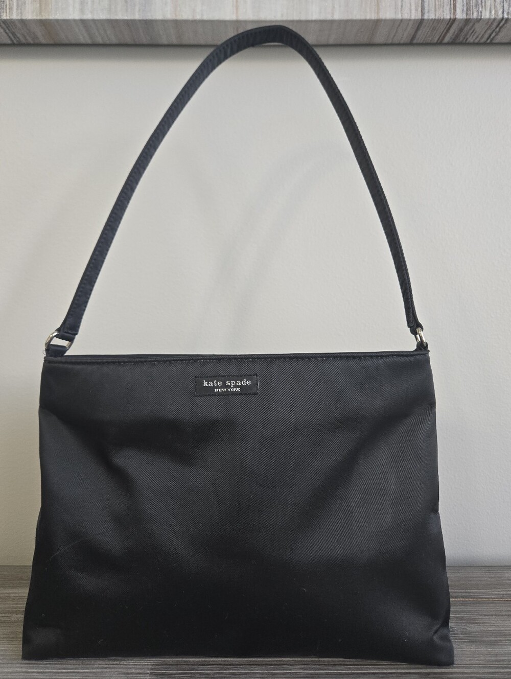 Vintage Kate Spade New York Black Nylon Shoulder Bag Minimalist Y2K